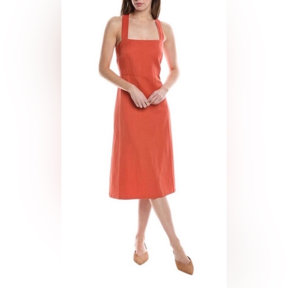 Theory Vibrant Orange Midi Dress